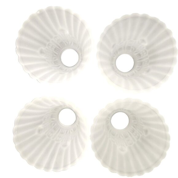 Lamp Bulb Cover, vintage frosted glass ruffled lamp shade replacement light shad - Picture 5 of 12